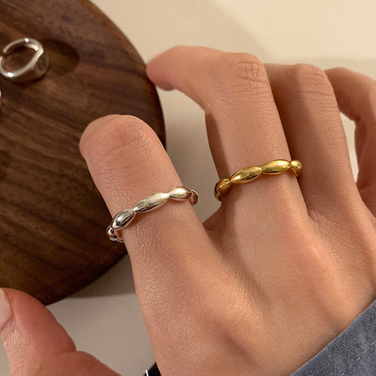 Grain Fine Circle Open Design Personality Rings