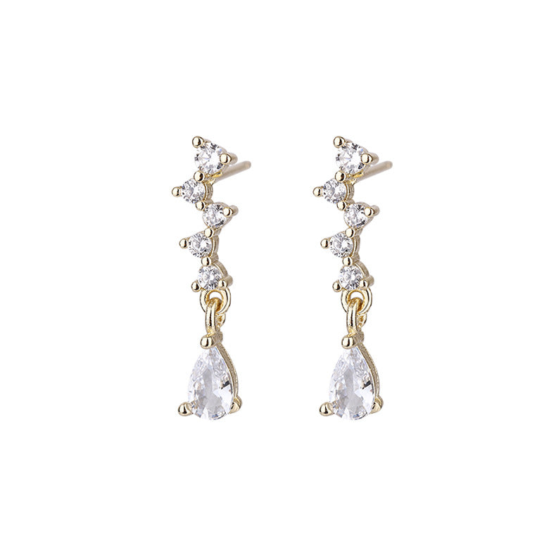 Simplicity Exquisite Diamond In The Debris Water Drop Earrings