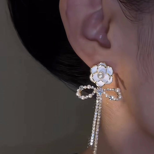 Rose Pearl Tassel Sweet Elegance High-grade Rings