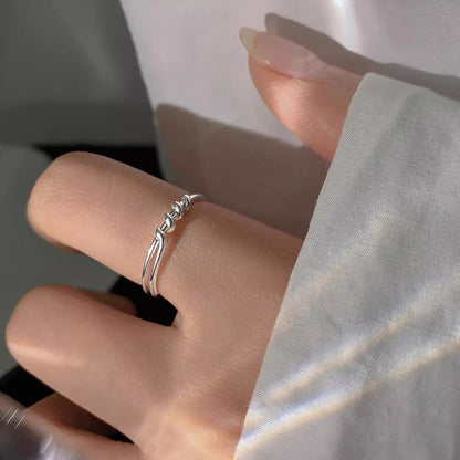 Sier Winding Spiral Female Design Minimalist Irregular Geometric Open Rings