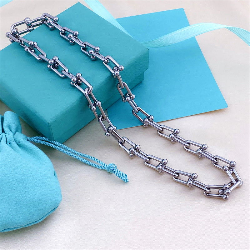 Men's Horseshoe Chain Fashion Personalized Clavicle Titanium Steel Necklaces