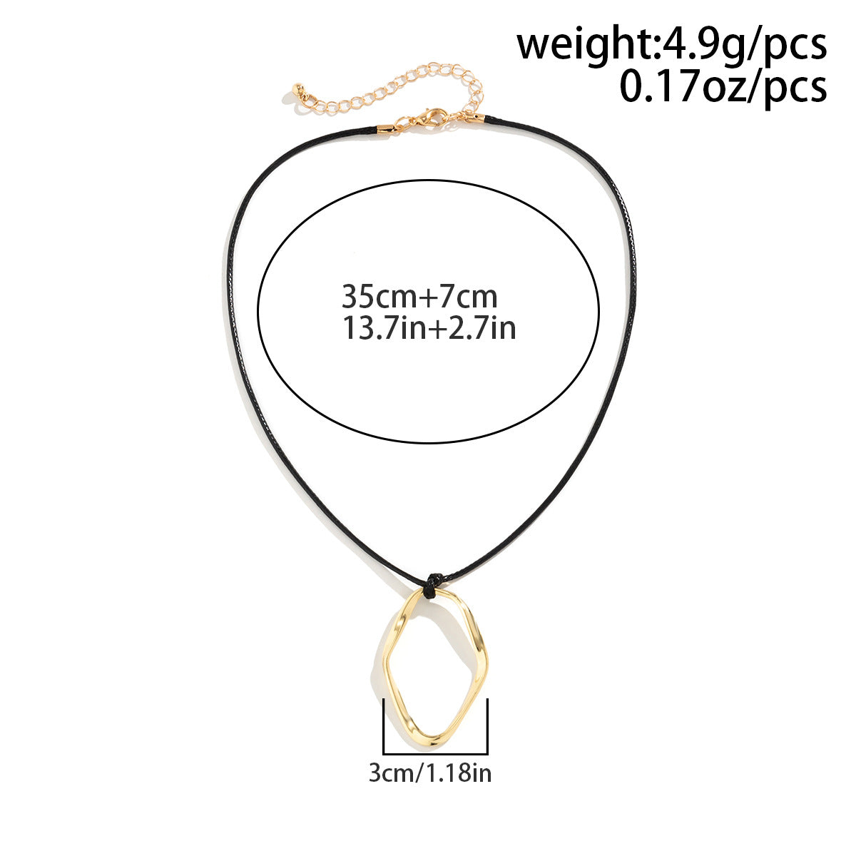 Ornament Simple Geometric Heart Shape Hollow Out Pendant Necklaces