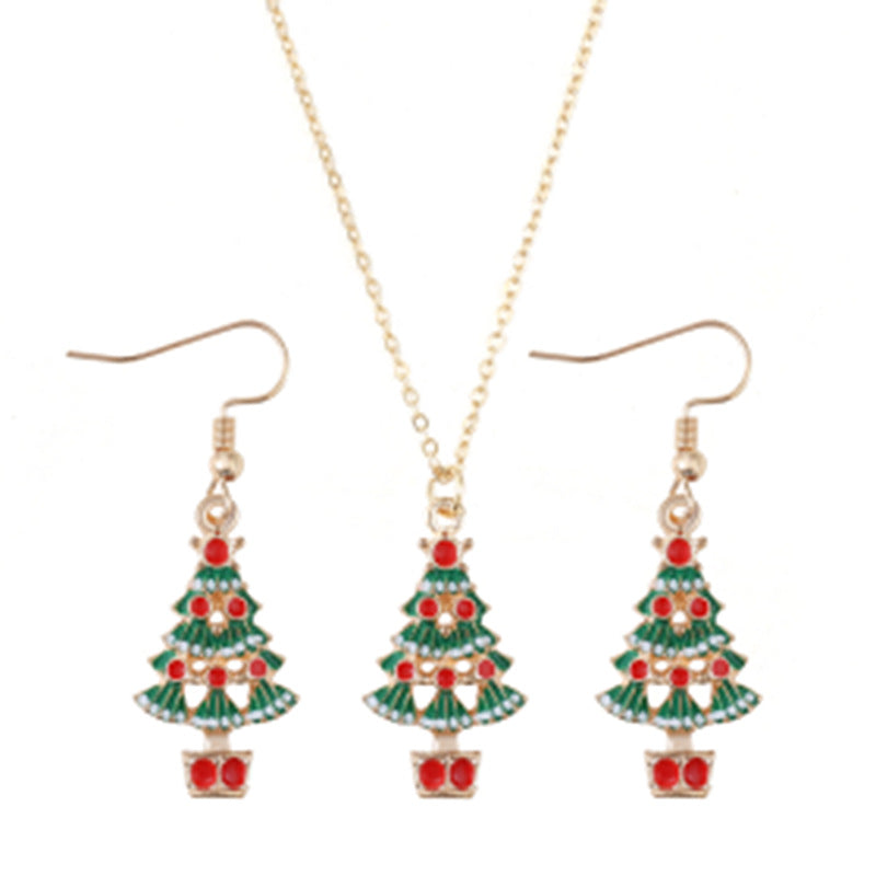 Fashion Christmas Holiday Simple Trend Santa Claus And Necklaces