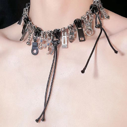 Women's Many Zipper Punk Style Series Chain Necklaces
