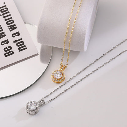Women's Fashion Zircon Ornament Gold Plated Titanium Steel Clavicle Necklaces