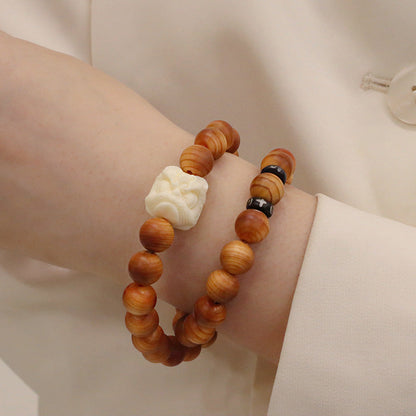 Bodhi Lotus Seedpod Pendant Double Circle Bracelets