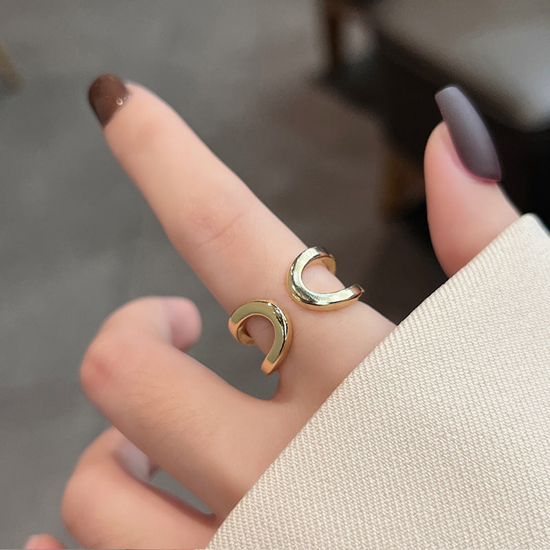 Female Retro Affordable Luxury Style Index Rings