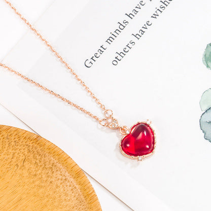 Retro Little Heart Very Fine Clavicle Necklaces