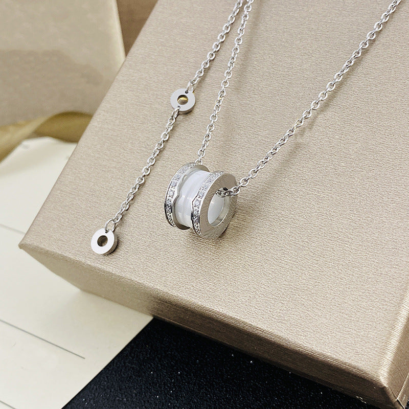 Women's & Men's Ceramic High Version Spring Full Diamond Small Waist Necklaces