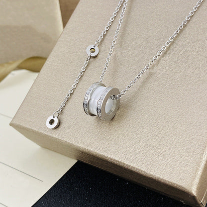 Women's & Men's Ceramic High Version Spring Full Diamond Small Waist Necklaces