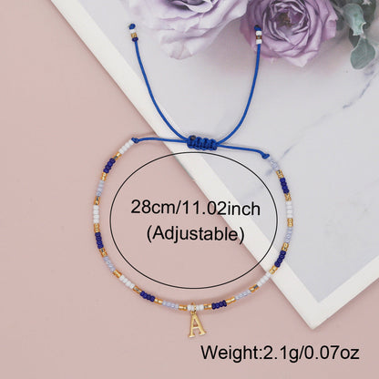 Women's Simple Style Contrast Color Bead English Letters Handmade Bracelets
