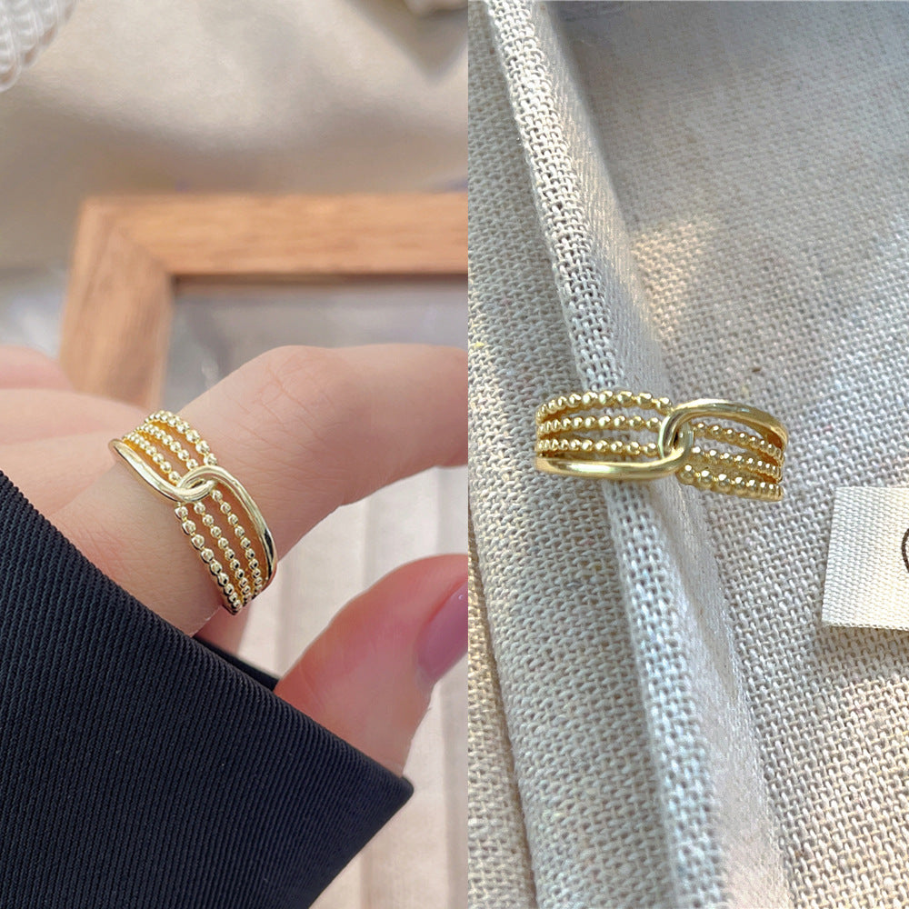 Women's Luxury Fashion Opening Zircon Adjustable Gold Rings