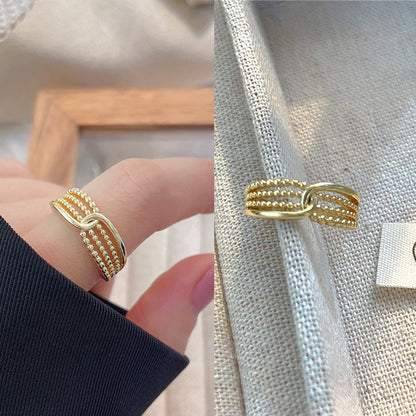 Women's Luxury Fashion Opening Zircon Adjustable Gold Rings