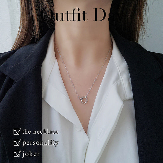 Women's Sterling Sier Mobius Strip Simple Double Necklaces