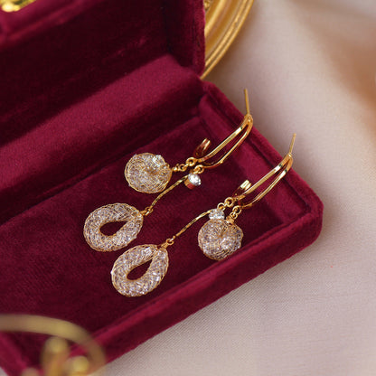 Water Drops Long Fringe Exquisite Light Earrings