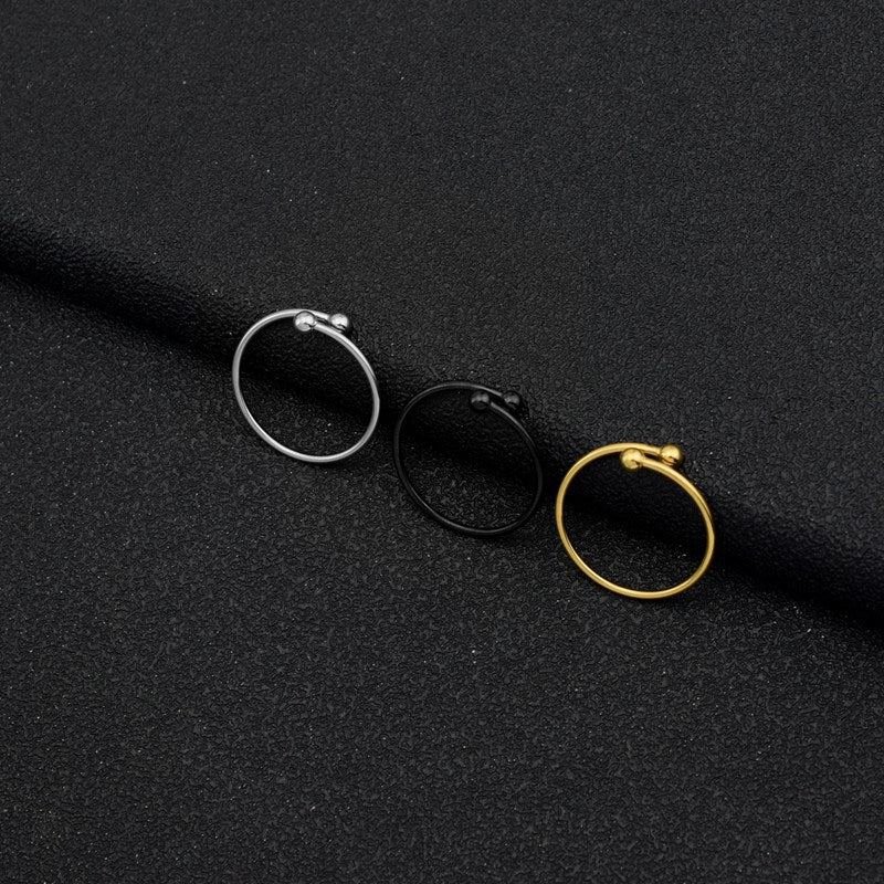 Women's Cold Style Irregular Opening Adjustable Geometric Small Beads Rings