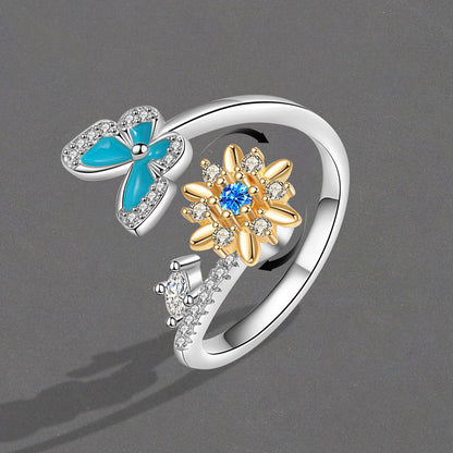 Rotating Butterfly Female Fashion Personality Design Rings