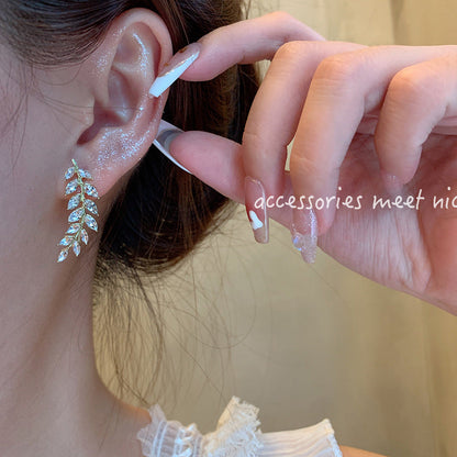 Light Luxury Zircon Wheat One-piece Multiple Earrings