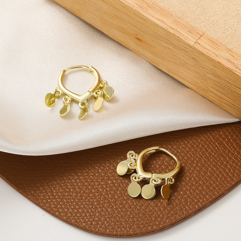 Women's Disc Tassel Fashion Temperamental Minority Design Water Earrings