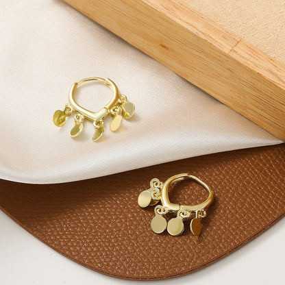 Women's Disc Tassel Fashion Temperamental Minority Design Water Earrings