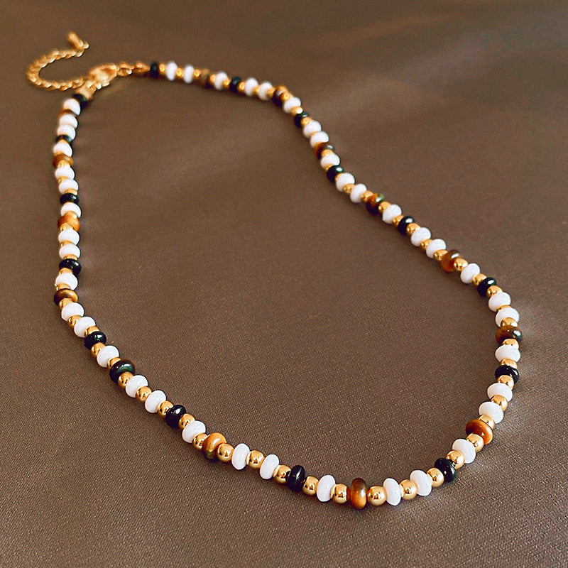 Women's Series Tigereye Butterfly Chinese Retro Beaded Sweater Necklaces