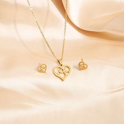 Stainless Steel And Set Geometric Cross Necklaces