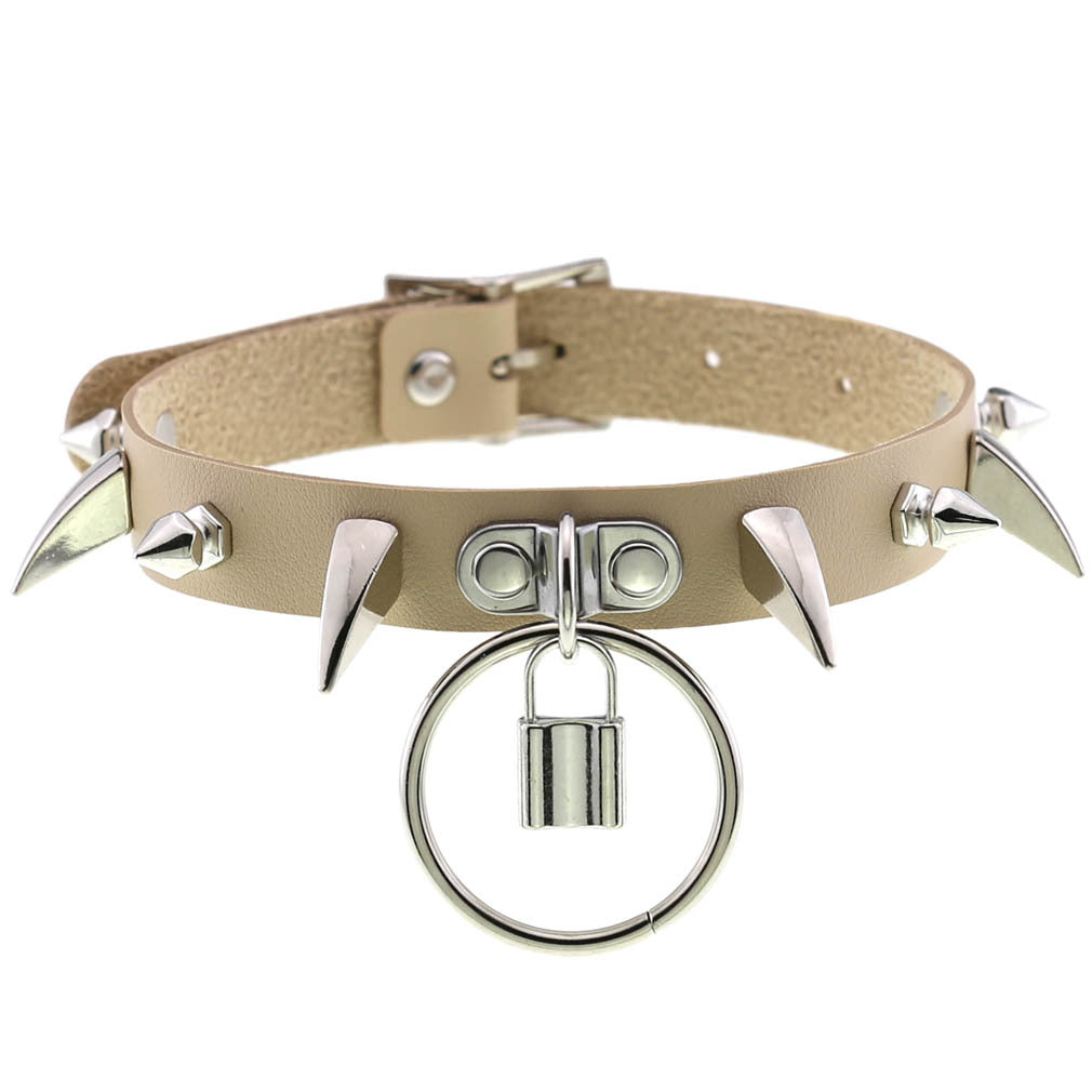 Leather Horn Rivet Collar Personality Hanging Necklaces