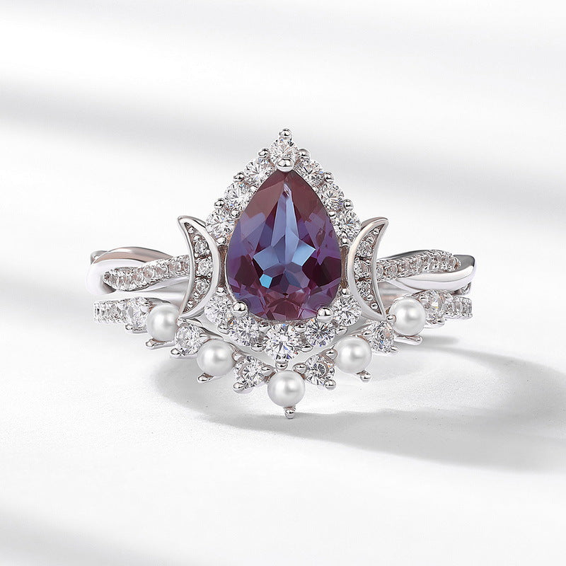 Alexander Stone Sterling Sier Inlaid Freshwater Pearl Rings