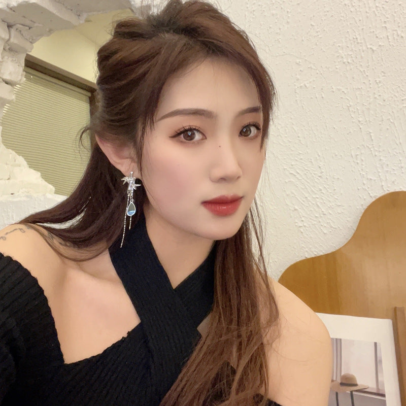 National Fashion Bamboo Temperament Long Fringe Earrings