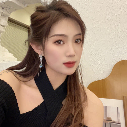 National Fashion Bamboo Temperament Long Fringe Earrings