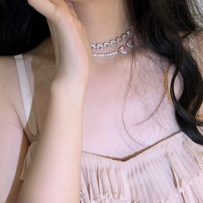 Simple Light Luxury Fans Love Clavicle Chain Full Necklaces