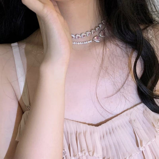 Simple Light Luxury Fans Love Clavicle Chain Full Necklaces