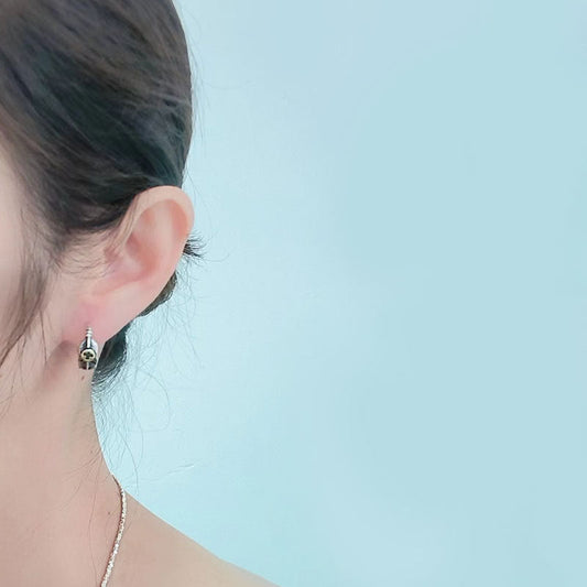 Thai Sier Unisex Style Street Feather Ear Rings