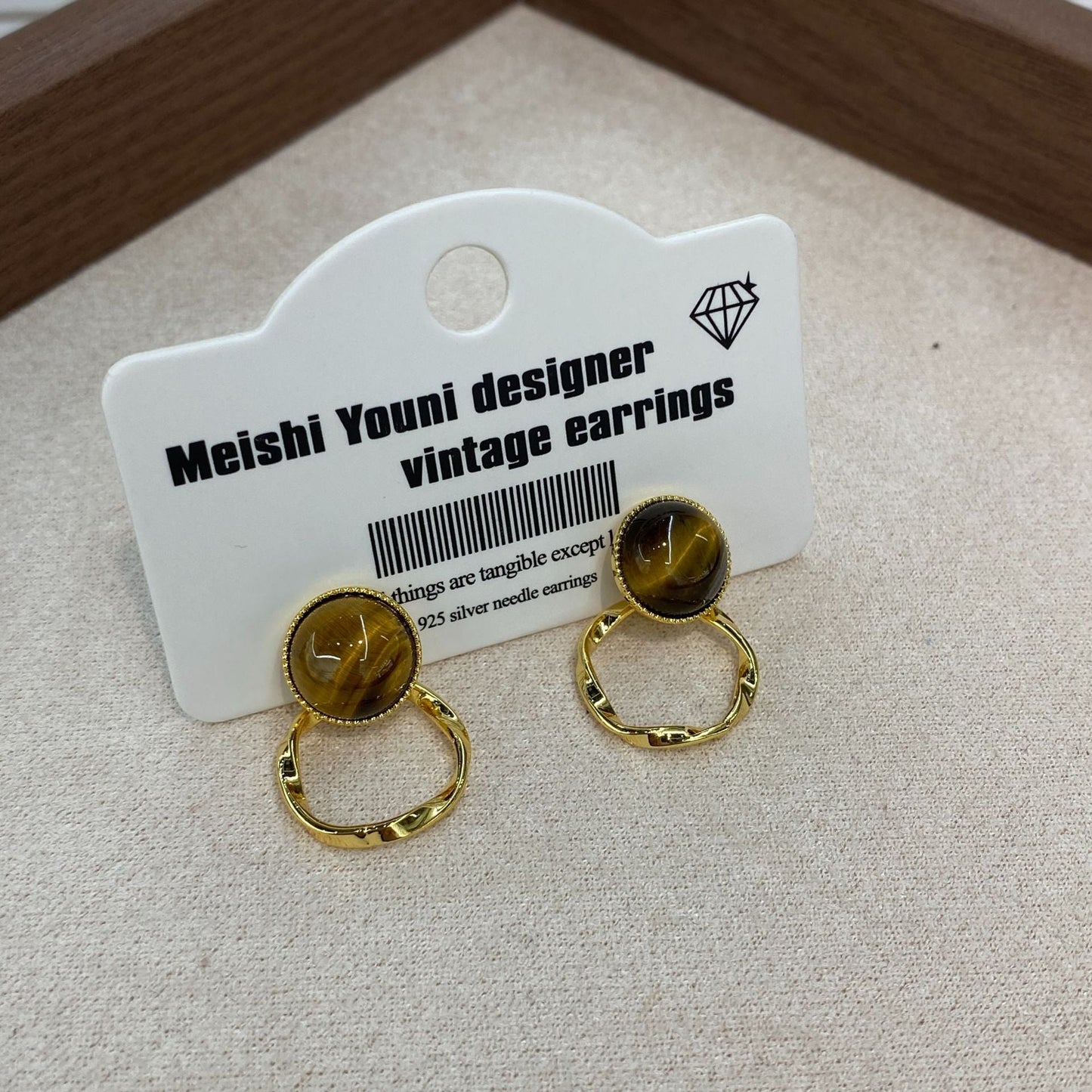 Color Tigereye Advanced Simple Amber Delicate Earrings