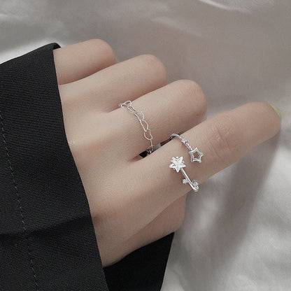 Stars Female Cold Style Personality Trendy Simple Rings