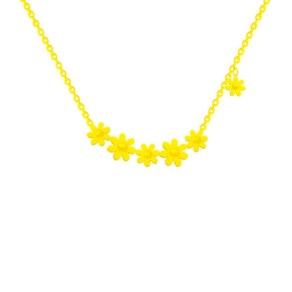 Gold Titanium Steel Little Daisy Korean Style Necklaces