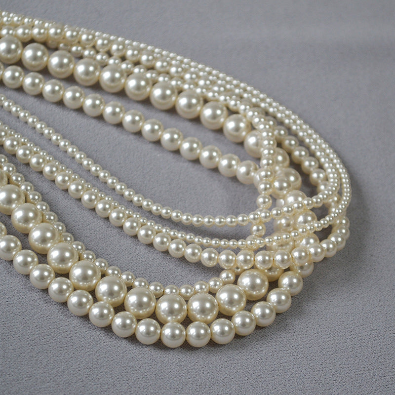 French Elegant Bright Imitation Crystal Pearl Color Exquisite Soft Necklaces