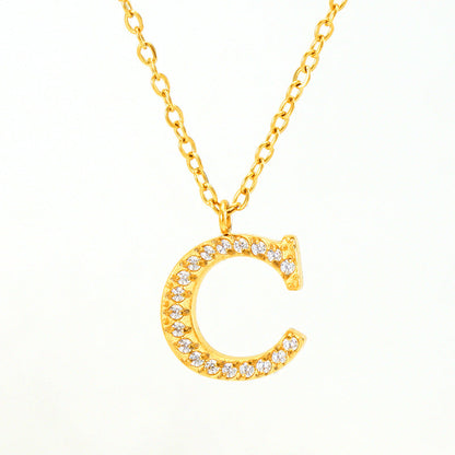Women's English Letter Pendant High-grade Clavicle Chain Necklaces