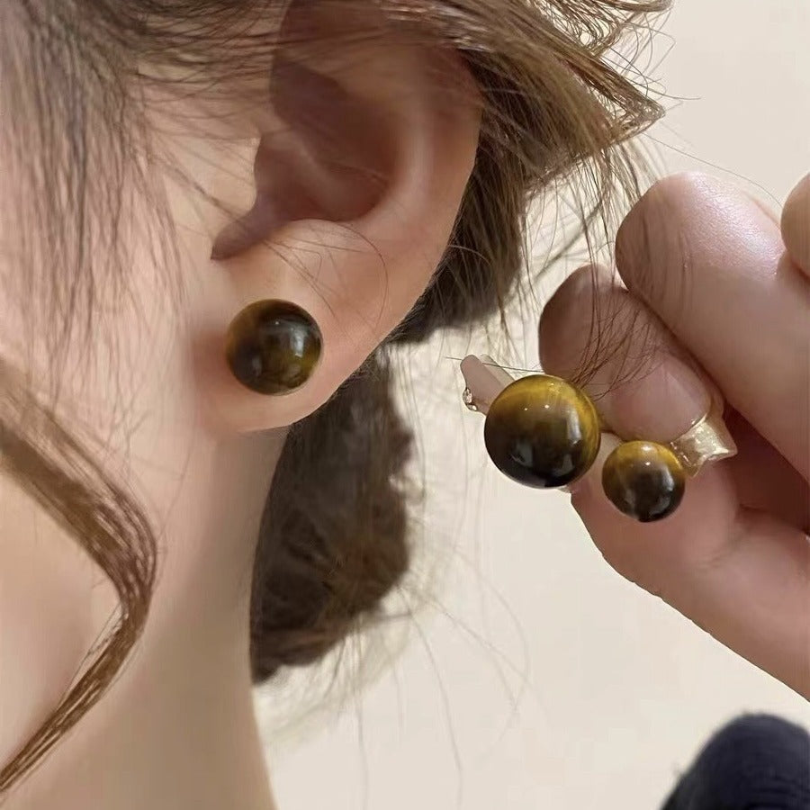 Women's Tigereye For Niche Design Simple Daily Earrings