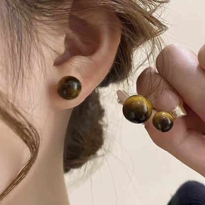 Women's Tigereye For Niche Design Simple Daily Earrings