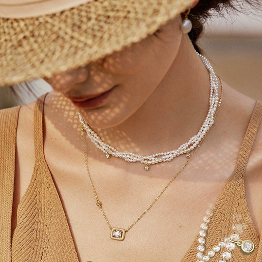 Women's Pearl Collar High Sense Twin Clavicle Necklaces