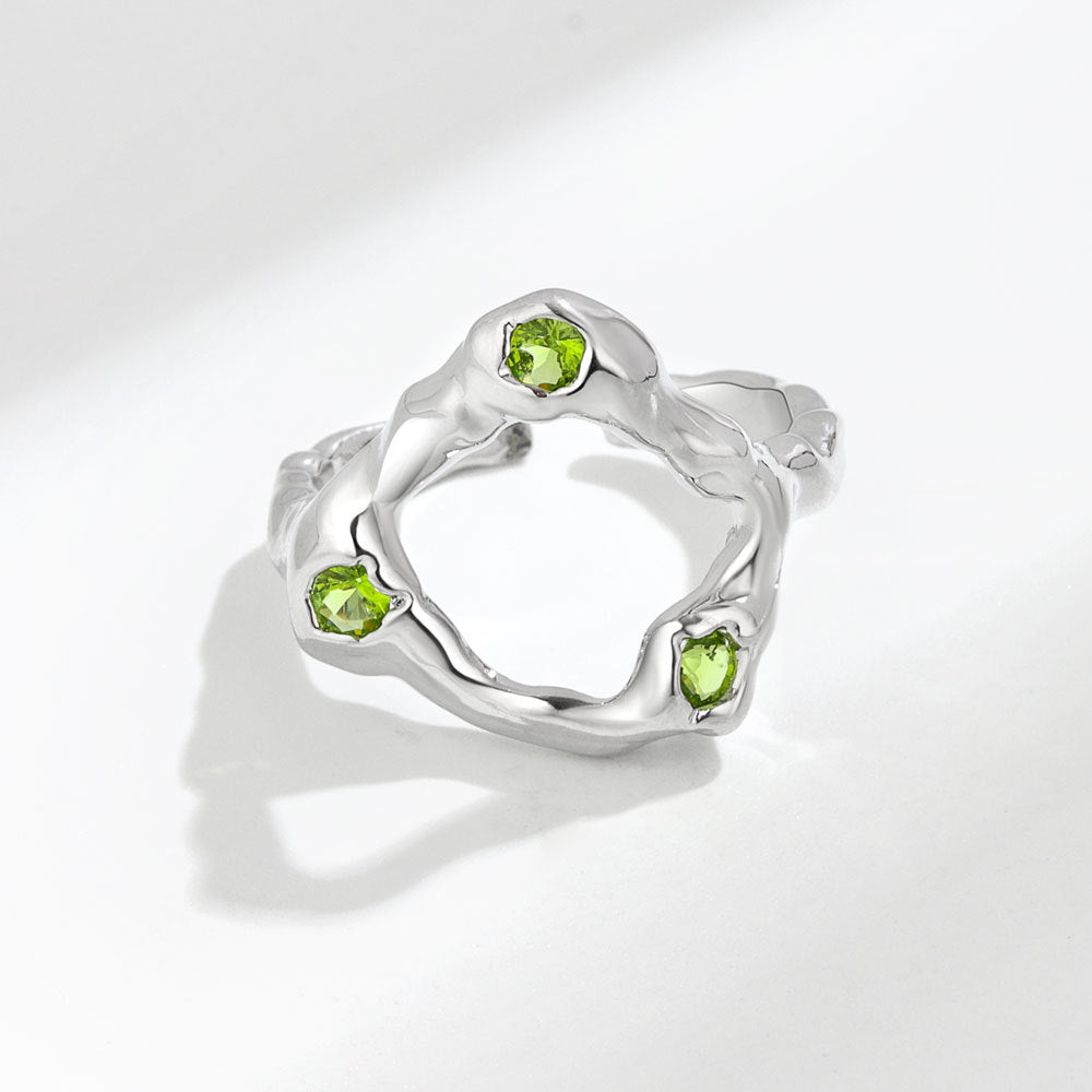 Women's Sense Minority Simple Irregular Inlaid Zircon Rings