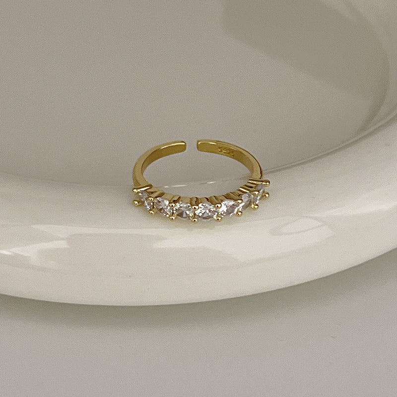 Sier Female Design Light Luxury Index Rings