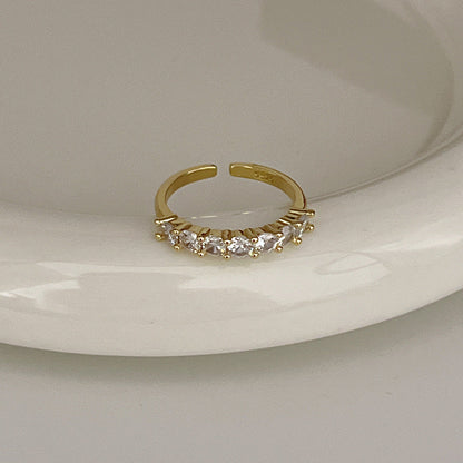 Sier Female Design Light Luxury Index Rings