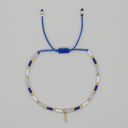 Women's Simple Style Contrast Color Bead English Letters Handmade Bracelets