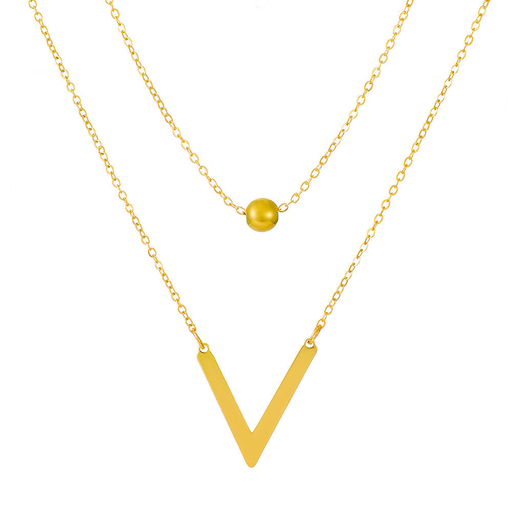 V-shaped Female Pendant Retro Fashion Elegance Necklaces
