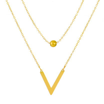 V-shaped Female Pendant Retro Fashion Elegance Necklaces