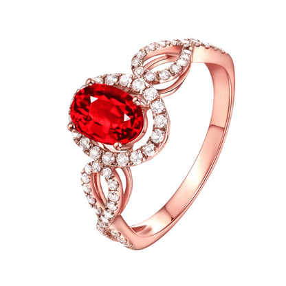 Live Imitation Natural Ruby Colored Gems Rings