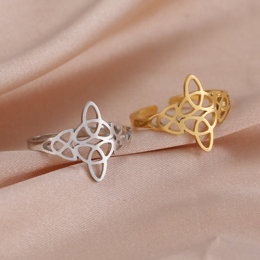 Hollow Single Layer Witch Knot Material Rings