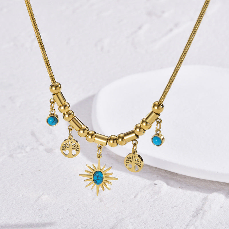 Women's Style Eight Awn Star Lucky Tree Necklaces